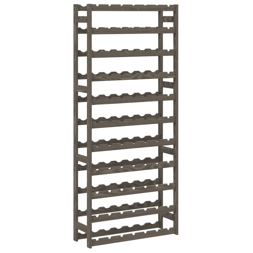 vidaXL Casier à Bouteilles pour 77 Bouteilles, Étagère à Vin avec Rangement, Casier à Bouteilles, Porte-Bouteilles, Moderne, Gris Bois de Pin Solide