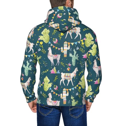 Sweat à capuche alpaga imprimé tropical avec cordon de serrage - 3