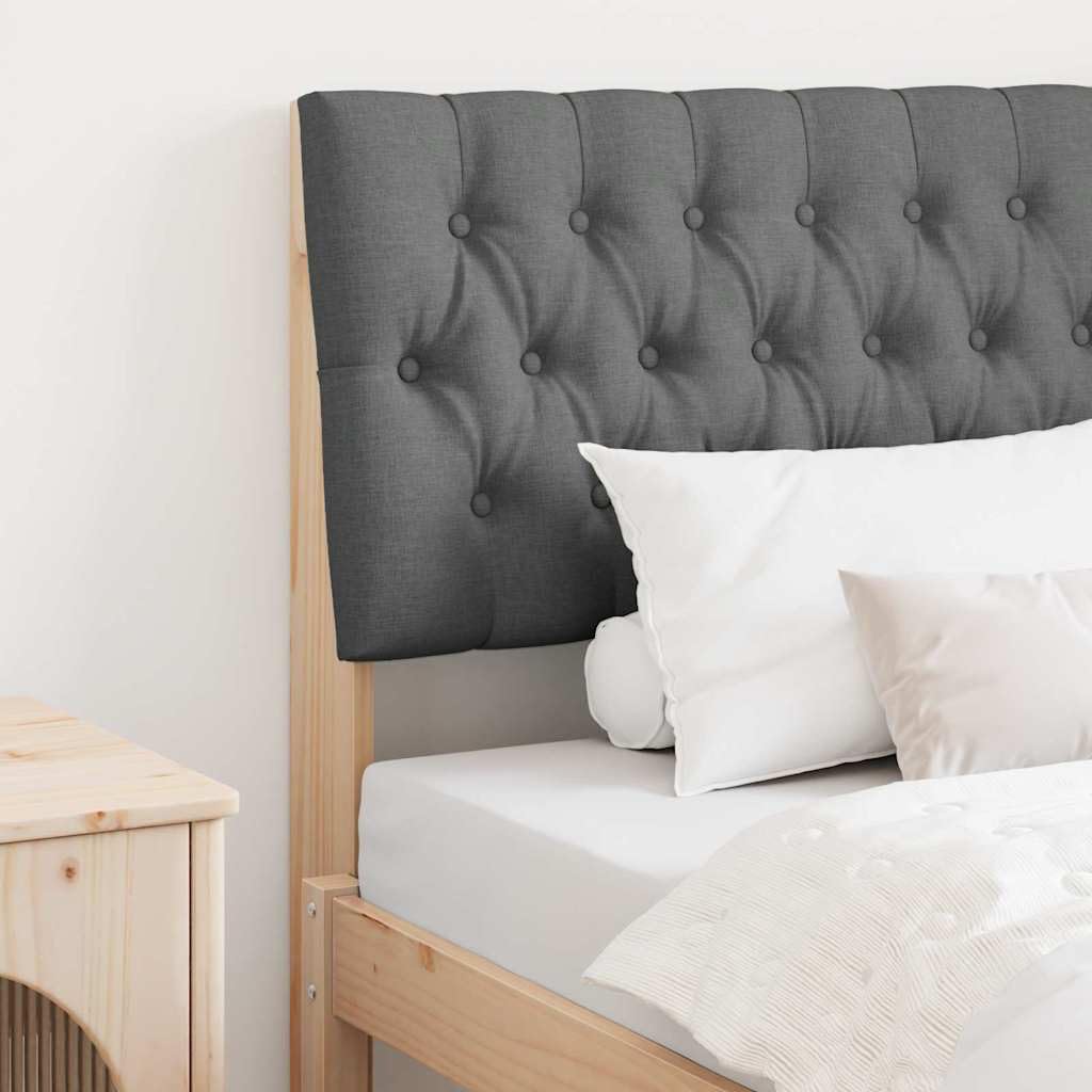 Tête de lit capitonnée en pin massif gris foncé 90 cm
