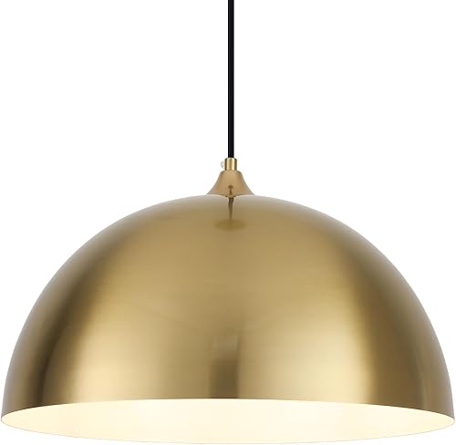 Lámpara colgante dorada de 15.7 pulgadas, luces colgantes grandes para isla de cocina, lámpara colgante de cúpula de granja para pasillo, comedor,