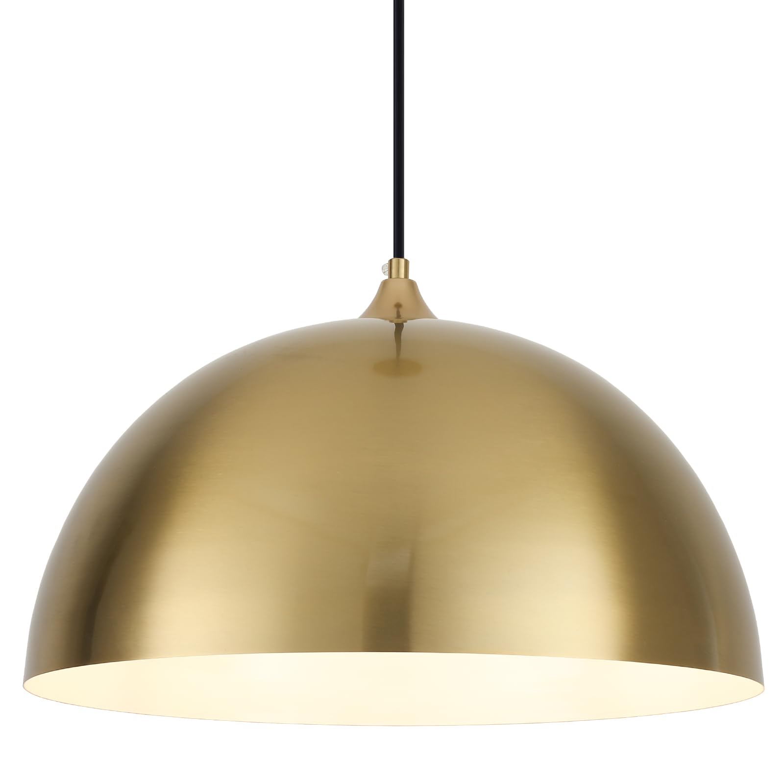 Gold Pendant Light 15.7" Large Pendant Lights Kitchen Island, Farmhouse Dome Pendant Lamp for Hallway Dining Room Bedroom Bar Cafe