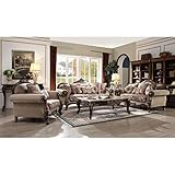 acme Mehadi Sofa w/8 Pillows, Fabric & Walnut