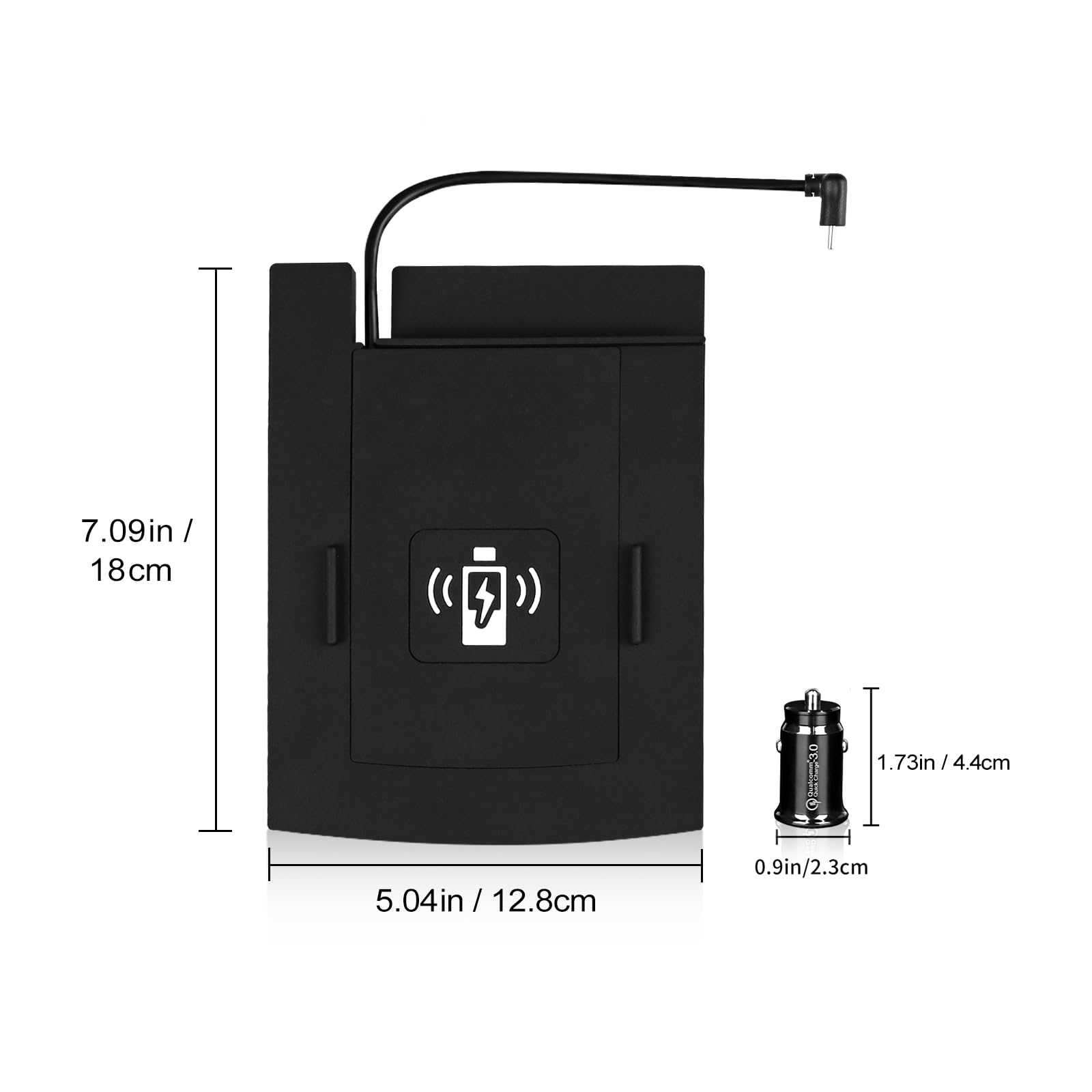 FDAIUN Wireless Phone Charging Pad Silicone Material Dual Charging Ports Charger Station 15W Adapter for Smartphone for Honda Accord Ten Generation 2018 2019 2020 2021 2022(Side-to-Side Drive Black)