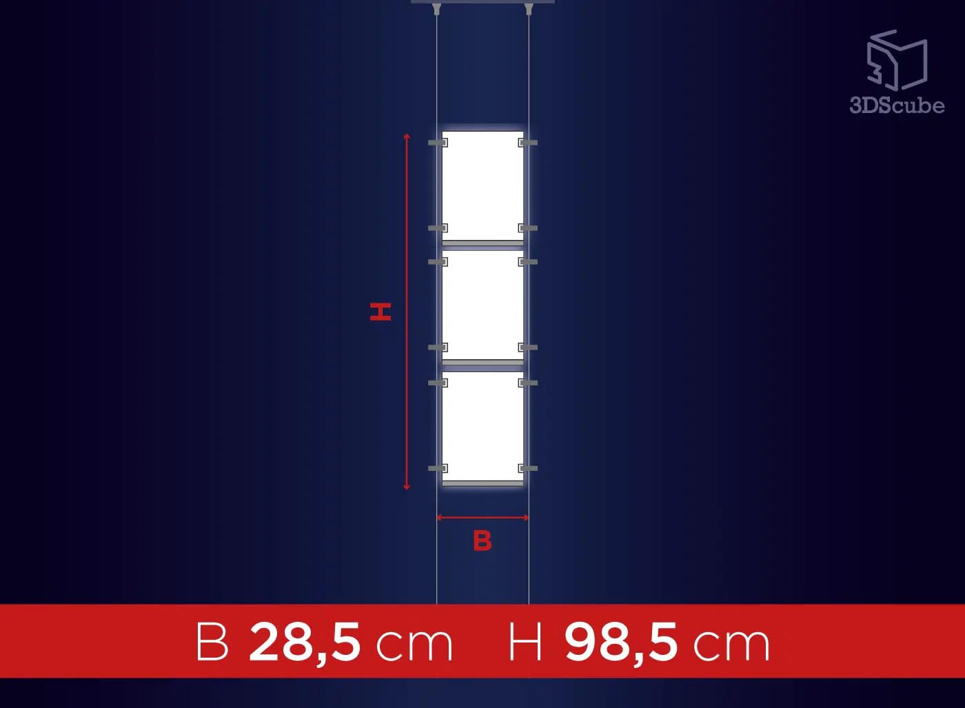 Présentoir Lumineux Sur Câbles EVO LED - Dossiers A4 Éclairés Pour Vitrine, Agences Immobilières, Studios Photo