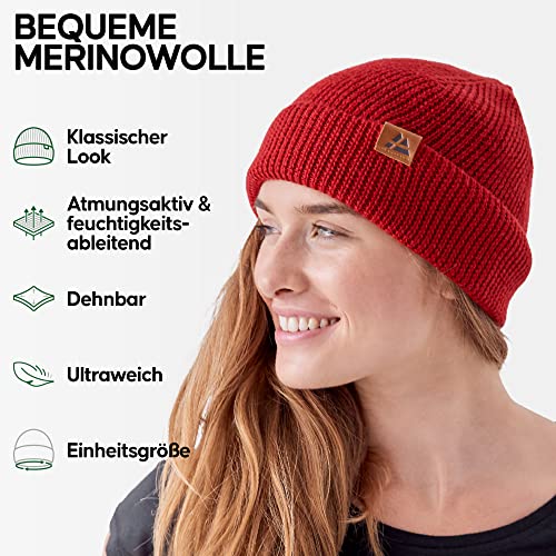Image of DANISH ENDURANCE Merino Wool Beanie, Warm Winter Hat for Outdoors