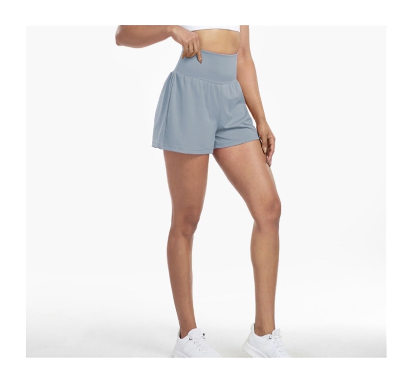 Hoch Taillierte Sportliche Laufshorts for Damen, Sweat-Shorts, Lässige Sommer-Sportshorts, 2-in-1-Workout-Gym-Shorts