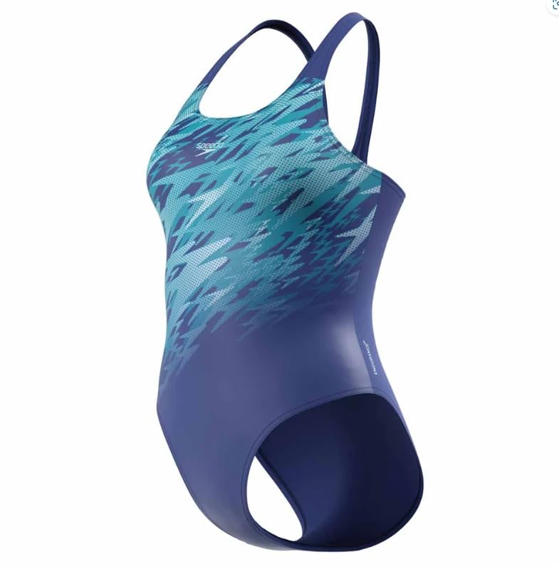 Speedo Hyperboom - Bañador para mujer, diseño de espalda muscular, color azul