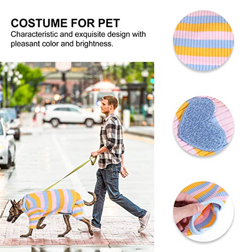 ULTECHNOVO Roupas de Cachorro de Algodão Camiseta Listrada de Cachorro