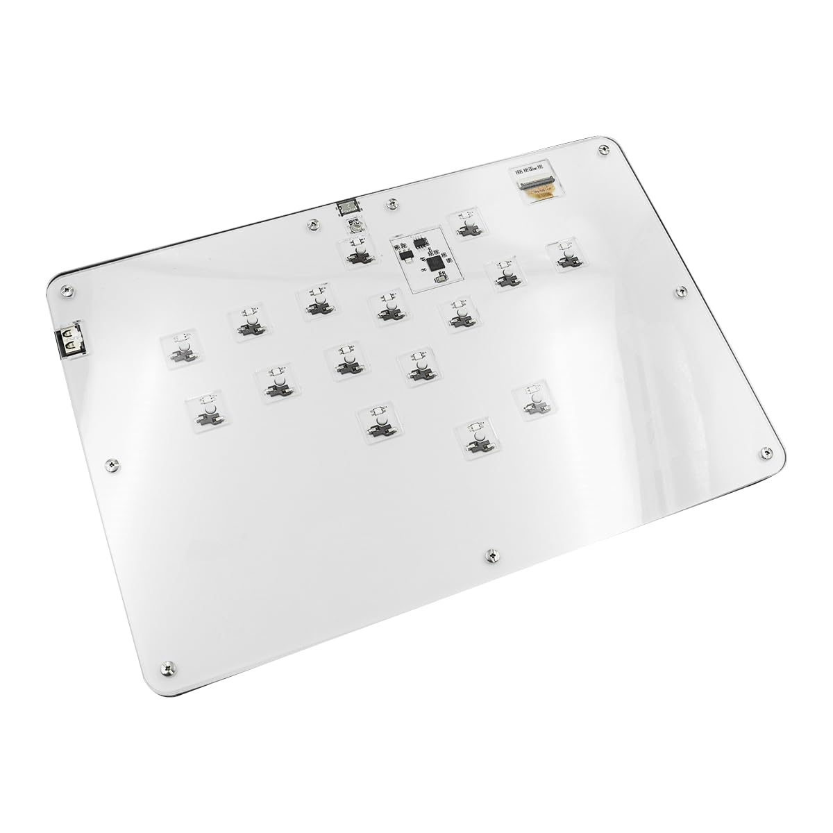 Sarini Tastiera da Combattimento,Console di Gioco Arcade a 16 Pulsanti,Controller di Gioco Joy-Stick Stickless Arcade con RGB Personalizzato per PC/P-S4/PS3/Switch