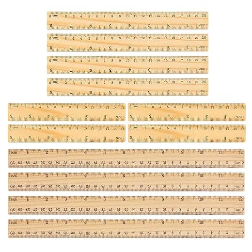 Holzlineal 12 Stück Lineal Holz 15 cm 20 cm 30 cm Holzlineal Kleines Lineal Grundschule Nähen Lineale Skala für Schule Handwerk
