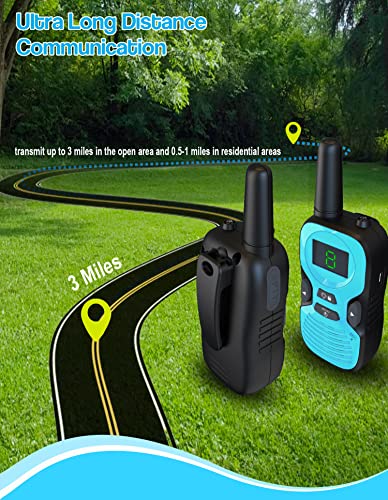 Image of Walkie Talkies for Kids Rechargeable 2 Pack: Walkie-Talkies for Kid - Walky Talky for Kids - Long Range Outdoor, Hiking, Camping Toys for 3-12 Year Old Girls Boys Gifts Christmas Games