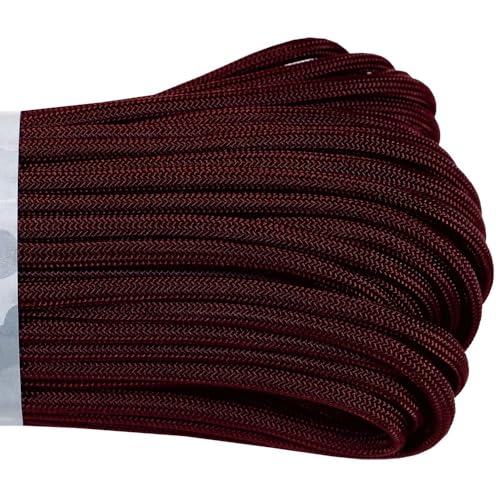 Atwood Rope - Maroon 550 Paracord, 7 Strand Core 1/8 inch x 100 Foot - 2 Pack