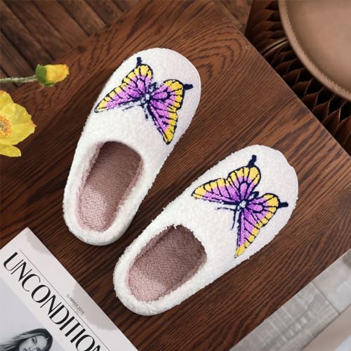Image of LNERIP Animal Slippers Fruit Slippers Plant Slippers Various Cartoon Patterns Fluffy Soft Memory Foam Retro Indoor Outdoor Home Couple Shoes