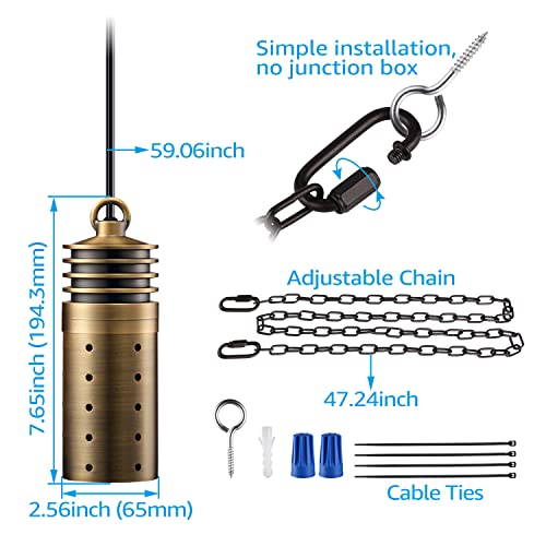 Leonlite Low Voltage Hanging Lights Outdoor, Led Landscape Pendant Lights, Ul Listed, 12V Hanging Tree Light For Gazebo, Pergola, Garden, Aluminum, Ip65, 2700K Soft White, Brass Bronze, Pack Of 4 #TOP5