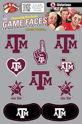 Fan-A-Peel Texas A&M Aggies Waterless Temporary Peel & Stick Tattoo