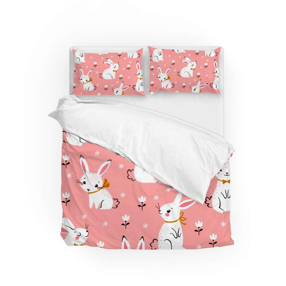 Parure de lit 3 pièces rose idée cadeau idéale pour fêtes et vacances