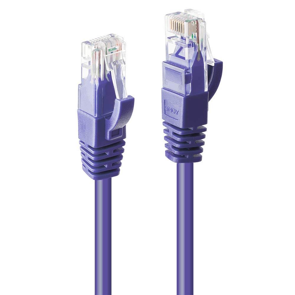 LINDY 15m Cat.6 U/UTP Ethernet Cable, Purple