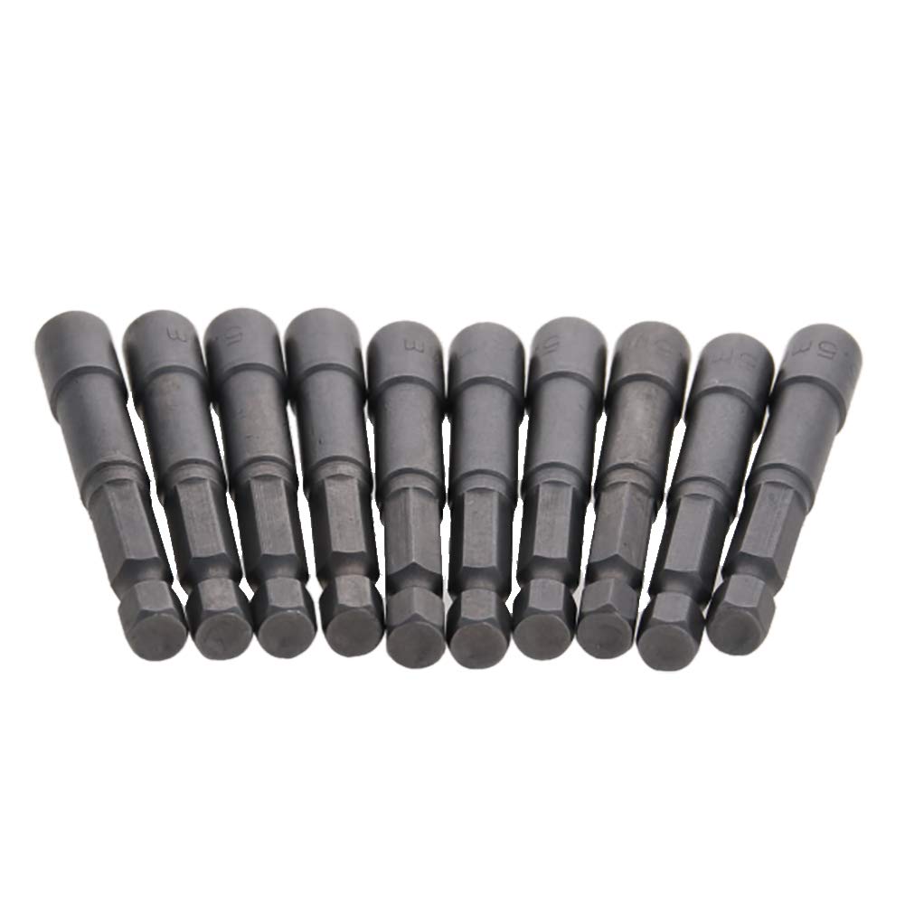 Utoolmart 1/4 Driver 5.5mm Hex Shank Socket Wrench Screw Magnetic Impact Nut Setters Adapter Electronic Quickly Change Electric Hand Drill 65mm Length 10pcs