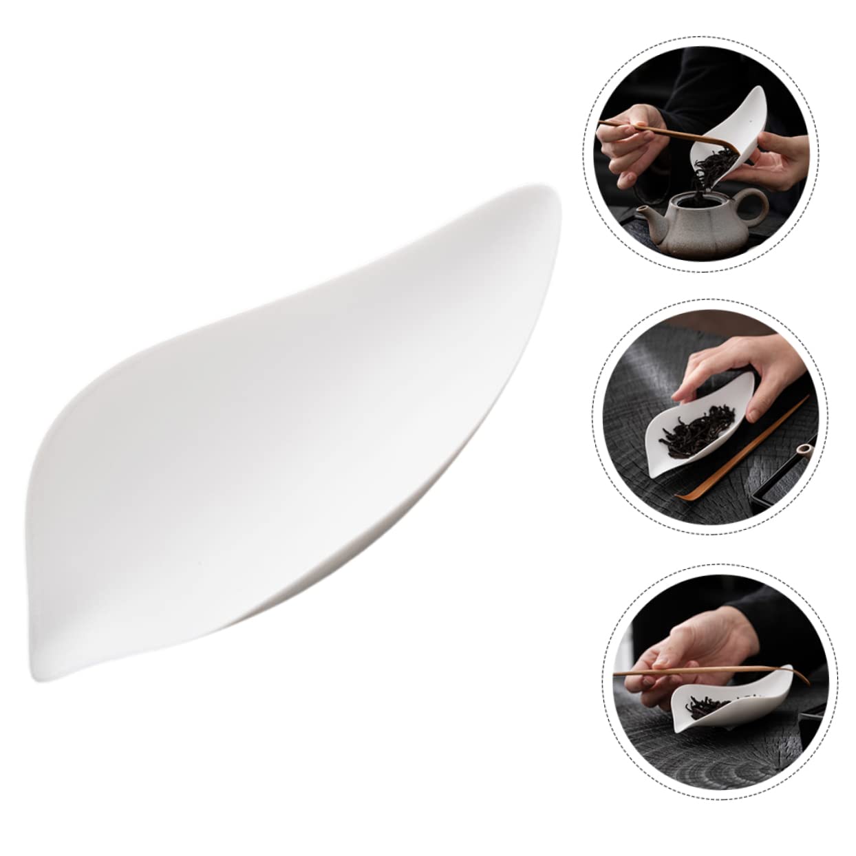 Mikinona Creative Tea Scoop Tea Leaf Shovel Nonstick Tea Spoon Tea Dispenser Holder Lightweight Ceramic Practical for Household