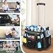 Ytonet Cleaning Caddy with Wheels, Extra Large Rolling Cleaning Caddy Bag with Detachable Trolley for Housekeepers, Water Resistant Cleaner Supplies Organizer with Wheels for Kitchen, Tool Organizer