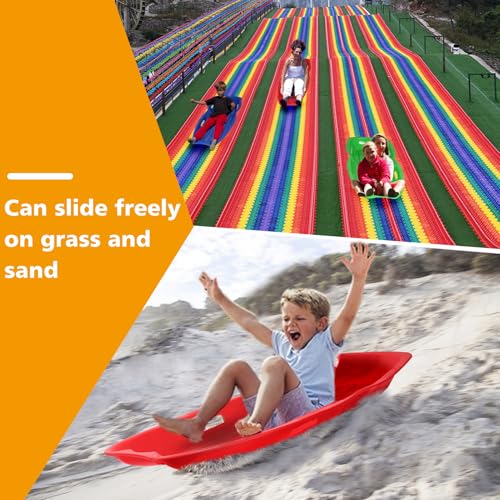 3Pack Plastic Snow Sled for Kids & Adults - 46.5" × 19" Downhill Toboggan Snow Sled with Pull Rope & Handles- Flexible Toboggan Sleds Winter Snow Sledding for Outdoor, L by MADHOLLY - Image 6