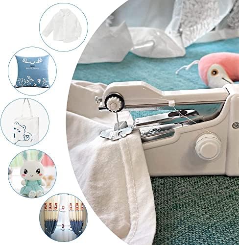Sewing Machine, Mini Sewing Machine, Sewing Machine for Beginners, Cordless Portable Electric Sewing Machine with Sewing Accessories, Suitable for Clothing, Curtains, Home Travel Use, White-1188