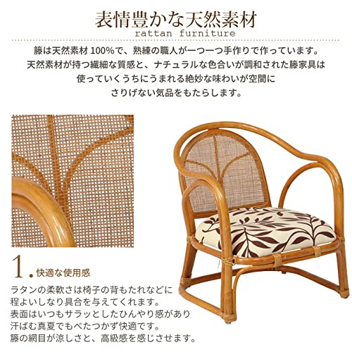 Amazon｜チェア 椅子 ラタン椅子 藤家具 完成品 和室 洋室 幅48 奥行55