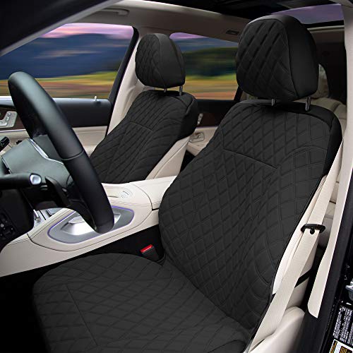 Tlh Prestige 79 Diamond Stitch Black Neosupreme Car Seat Cushions, Two Pack Seat Covers For Cars Trucks Suv, Water Resistant Car Seat Cushion, Interior Accessories, Universal Fit Car Seat Protector #TOP3