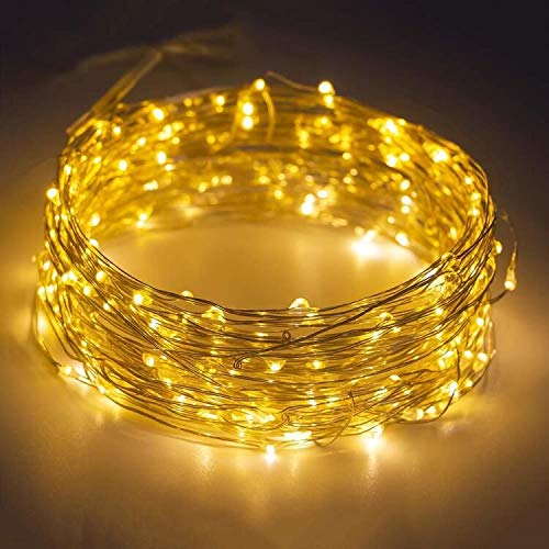 XINKAITE 8 Modes String Lights 32.8 FT/10M 100LEDS Fairy String Lights USB Powered Remote Control for Wedding Home Parties Christmas Holiday Decoration(Warm White & Colorful)