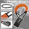 Tevlaphee Upgraded Steering Wheel Lock, Seat Belt Lock, Metal Head, High Visibility Car Lock Anti-Theft Device, Heavy Duty, Universal Fit for Car, SUV, Pickup, Jeep, Van, RV, 3Keys(Orange) #3