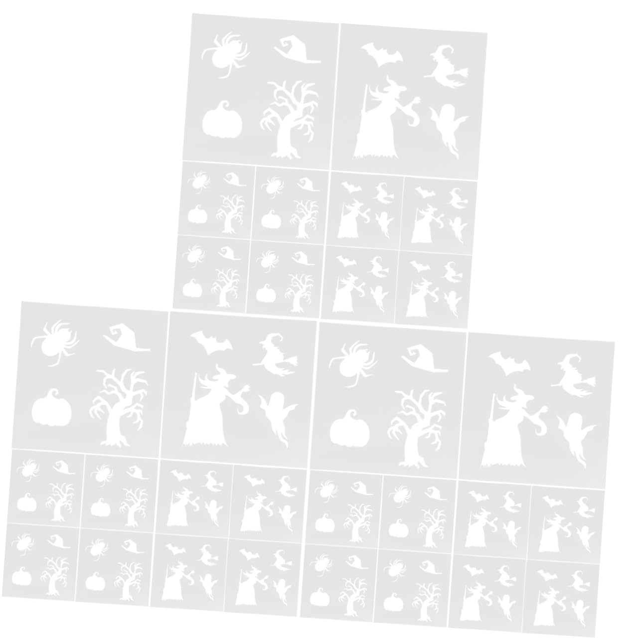 SHINEOFI 3 Set Di Pittura Della Strega Accessori Per Dipingere Accessori Per Verniciatura Riflessivo Cose Stencil Per Disegnare Il Festival Stencil Di Halloween 10 Fogli*3