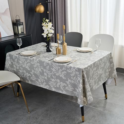 LIBERECOO Vinyl Tablecloth with Flannel Backing Indigo Botanical Charm, Waterproof, Wipeable, Durable Table Cover 4 Colors, 4 Sizes, Rectangular 54x72 Inch by LIBERECOO - Used condition - Image 3