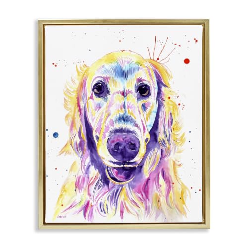 Retriever Dog Portrait, 25 x 31 Inch Canvas in Floater Frame