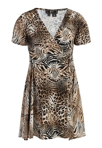 Robe mini faina au motif animalier avec finitions de luxe