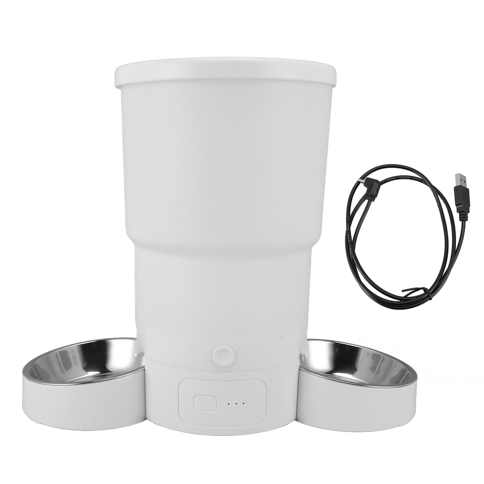 Hztyyier Comedero Automático para Mascotas, Dispensador de Comida Inteligente con Control Remoto WiFi de 5 L, Doble Fuente de Alimentación y Recipiente de Acero Inoxidable, para Gatos y