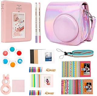 Annle Mini 9 Accessories in a Beautiful box Compatible with FujiFilm Instax Mini 8/8+/ 9 Instant Film Camera (Flash Pink)