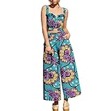 African Women Suits Ankara Print Sleeveless Halter Crop Top and Pants 2 Piece Set Outfit Dashiki Casual Tracksuit 618 L