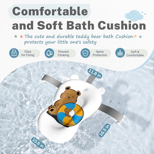 Image of AVIDOR Baby Bathtub,Collapsible Bathtub for Newborn to Toddler,Durable Essential Infant Bath Tub,Portable Travel Baby Bathtub with Soft Cushion,No-Slip Hanging and Detachable Bathtub(Blue)