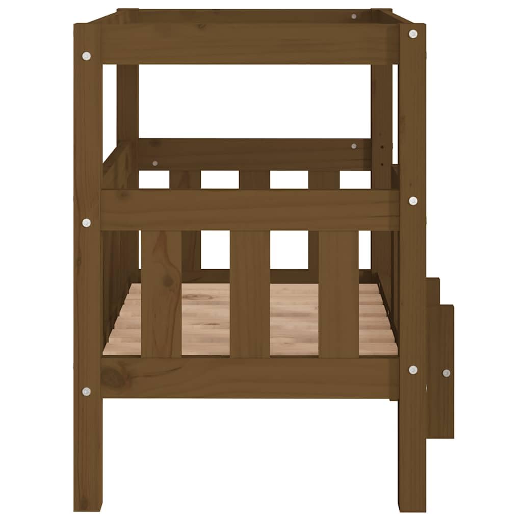 Cuccia per cani in legno di pino massiccio, 65,5 x 50,5 x 70 cm, accogliente letto per animali domestici con cuscino antiscivolo, morbido e delicato sulle articolazioni, per cuccioli, anziani