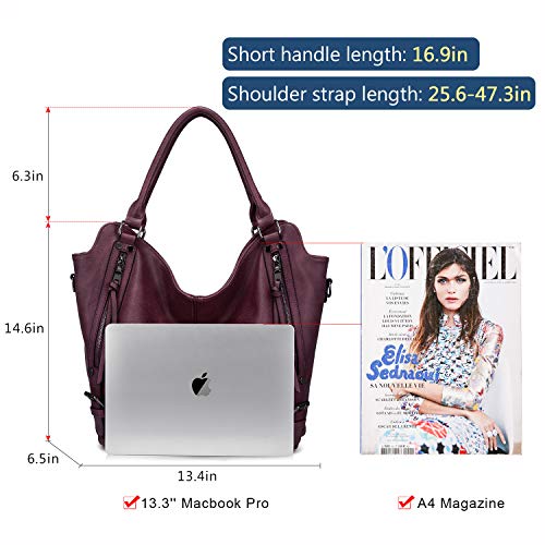 Image of Tote Bag for Women PU Leather Shoulder Bags Fashion Hobo Bags Large Purse and Handbags with Adjustable Shoulder Strap