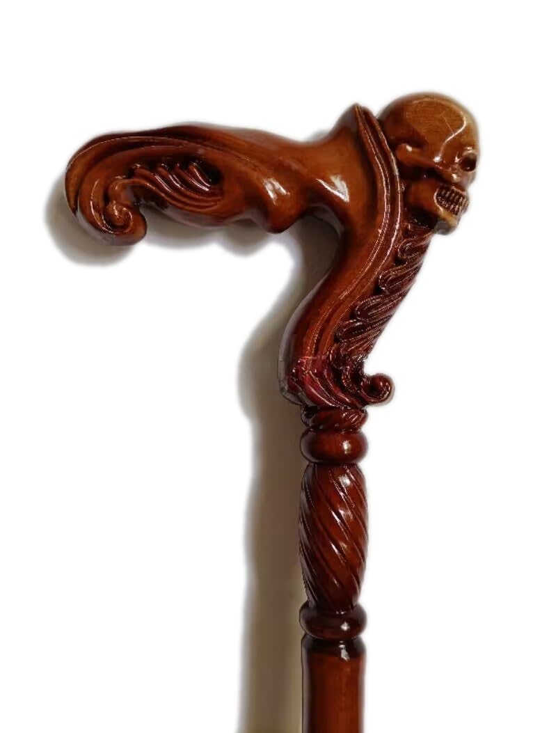 Bastón de madera tallada a mano de 36 pulgadas, elegante bastón de roble Derby para hombres y mujeres, regalo ergonómico