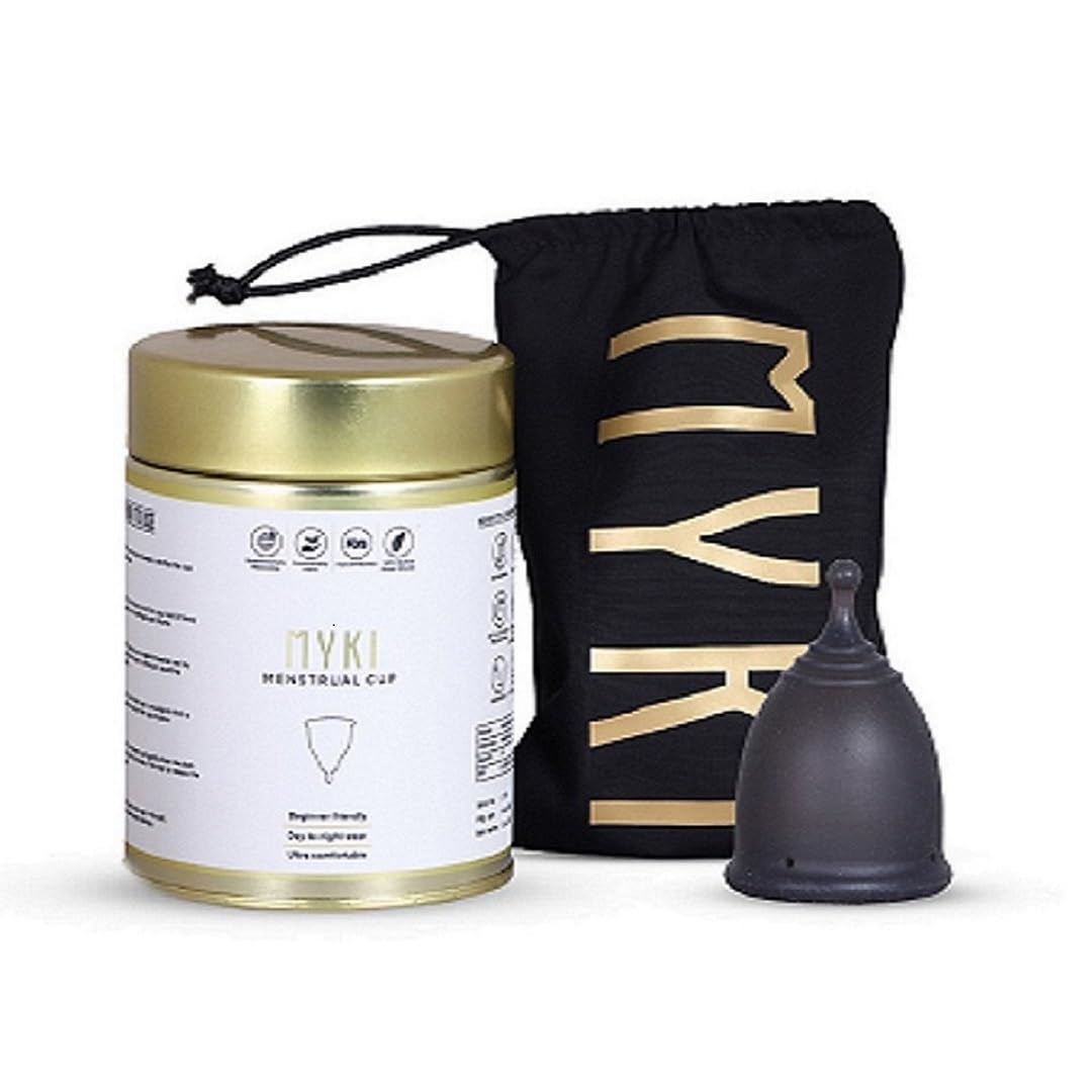 MYKI Cup Reusable Menstrual Cup For Women Ultra Soft, Oduor And Rash Free 100% Medical Grade Silicone No Leakage Protection For Up To 8-10 Hours Us Fda Registered (Small, Black),1 Count (B0CMXMKV73) Amazon Price History, Amazon Price Tracker