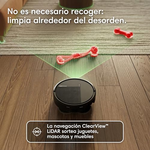 Miniatura 6 de iRobot Roomba Plus 516 Combo Base AutoWash multifunción autolimpiable, 22KPa, Mopas DualClean Elevables y Extensible, Lava 75º, Seca 45º, Clearview LiDAR, Autonomía 90 Días, Accesorios Extra, Negro | Con estación AutoWash™ autosvacía para fregonas extensibles giratorias a 75 °C y secado en caliente, ClearView™ LiDAR blanco