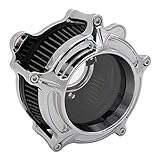 Air Filter See Through Chrome Cleaner Kit Motorcycle Turbine Intake Cnc Cut for Harley Touring Stree