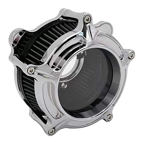 Air Filter See Through Chrome Cleaner Kit Motorcycle Turbine Intake Cnc Cut For Harley Touring Street Glide 2008 - 2016 Softail 2016 - 2017 Fitment - C (Gray) #TOP15
