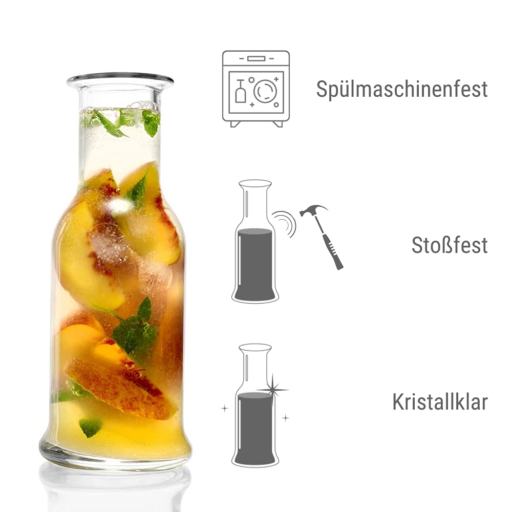 Stölzle Purity - Set di 12 caraffa in vetro da 100 ml, per limonata e vino, resistente agli urti e lavabile in lavastoviglie