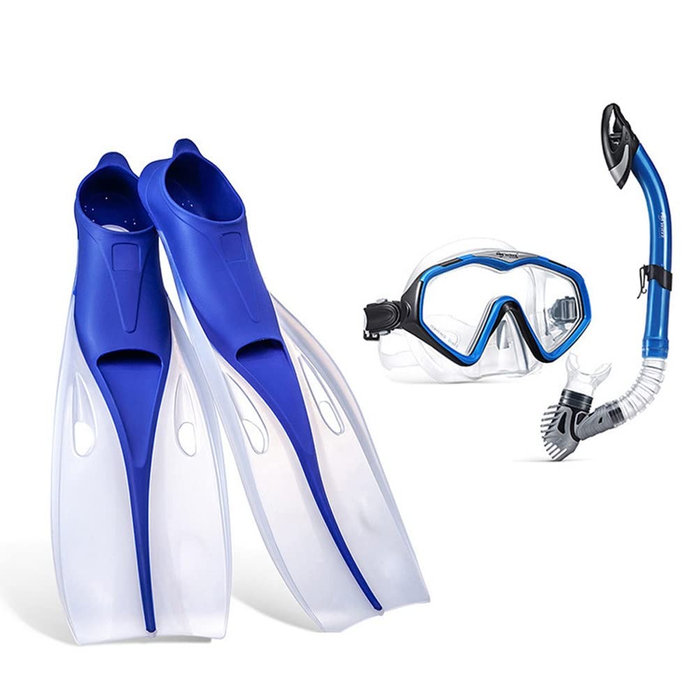 Gafas de buceo Gafas de buceo panorámicas de campo amplio Máscara de buceo antivaho Juego de snorkel Gafas de buceo profesionales para adultos Tubo de snorkel completamente seco Aletas largas Ale