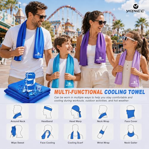 4 Pack Cooling Towels (40"x12"), Ice Cool Neck Towel, Soft Breathable Microfiber for Gym, Yoga, Golf, Running, Camping & All Hot Weather Activities - Image 6