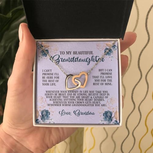 To My Beautiful Granddaughter Gifts From Grandma Grandpa and Necklace Birthday for Granddaughter Message Card Necklace From Grandmother or Grandpa Jewelry Charm Present with Message Card and Gift Box3