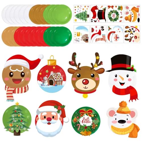 51 Stück Weihnachten Partygeschirr,24 Gäste Pappteller...